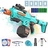 JakMean Electric Gel Ball Blaster Gun with 300FPS, 20R/S, and 200FT. Fastest, Most Powerful, Longest Range Blaster, 80K Balls, 11.1V Battery, Automatic Splat for Adult 14+ Shooting Games, Blue