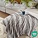 Madison Park Zuri Soft Plush Luxury Oversized Faux Fur Throw Animal Stripes Design, Faux Mink On The Reverse, Modern All Seasons Blanket for Bed, Sofa Couch, Office, Grey, 60x70