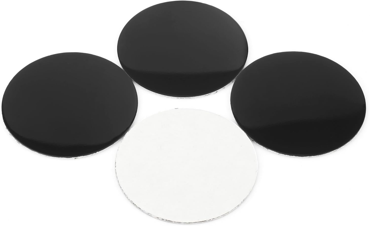 RTRHINOTUNING 4pcs 50mm/1.97in Wheel Center Caps Stickers Black Aluminum Alloy Anti-Rust Badge Emblems Decals