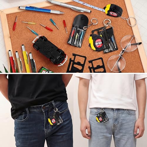 Image of 120 Pcs Mini Screwdriver Tape Keychain Set Multitool Pen Card Father's Gifts Bulk Mini Tool Set for Adult Men Dad (Multicolor)