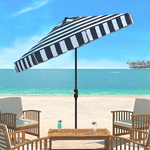 Safavieh Pat8103B Outdoor Elsa Fashion Line Navy And White 11-Foot Round Uv Protected Umbrella #TOP15