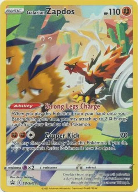 Galarian Zapdos SWSH283 Pokemon Promo Card (SWSH Promo Series) + 1x TitanCards® Toploader