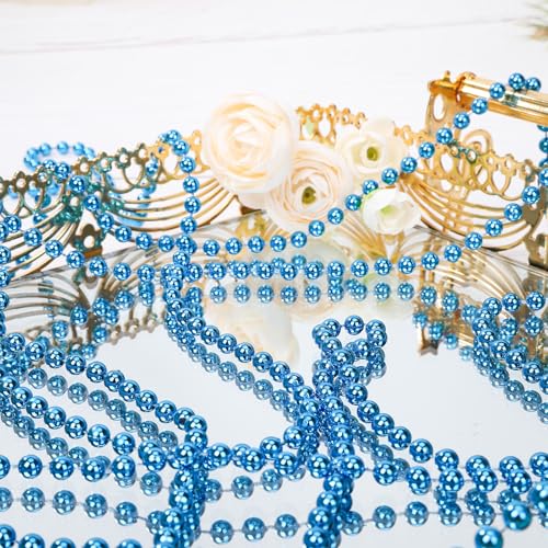 Colliers de perles jetés de défilé bleu plastique sans pierre - 6