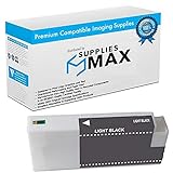SuppliesMAX Remanufactured Replacement for Stylus Pro 7700/Pro 7900/Pro 9700/Pro 9900/WT-7900 Series Light Black Wide Format Inkjet (350 ML) (T596700)