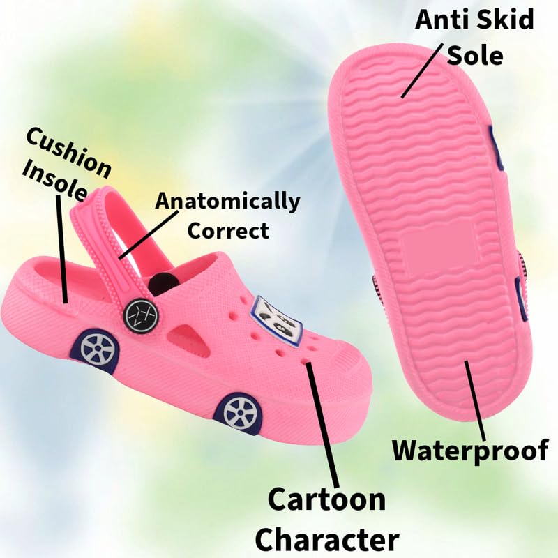 Image of SMARTOTS Pack of 2 Car Design Kids Clogs for Daily Use, Kids Eva Sandals for Boys and Girls with Adjustable Sling Back Strap