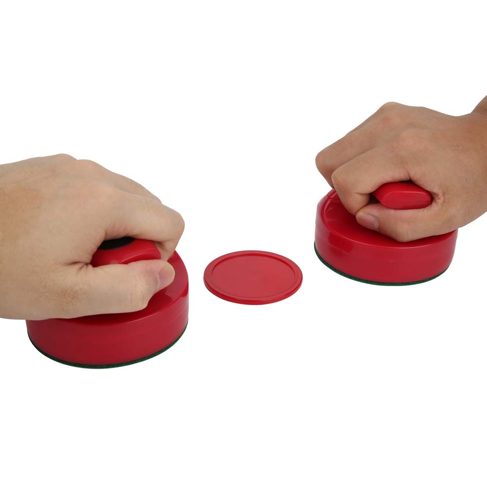 Poussoir de Jeu de Hockey de Table de 94mm 2 pièces poussoirs de Jeu de Hockey de Table d'air de Grande Taille avec Accessoire de Dispositif de Percussion de Hockey de 4 rondelles