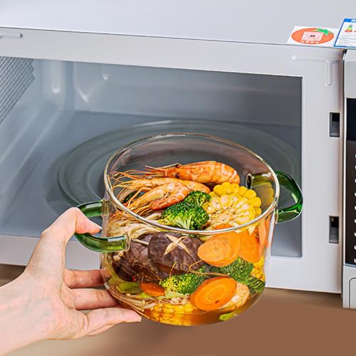 Olla de vidrio con tapa 1.6l universal para sopa y gachas 6