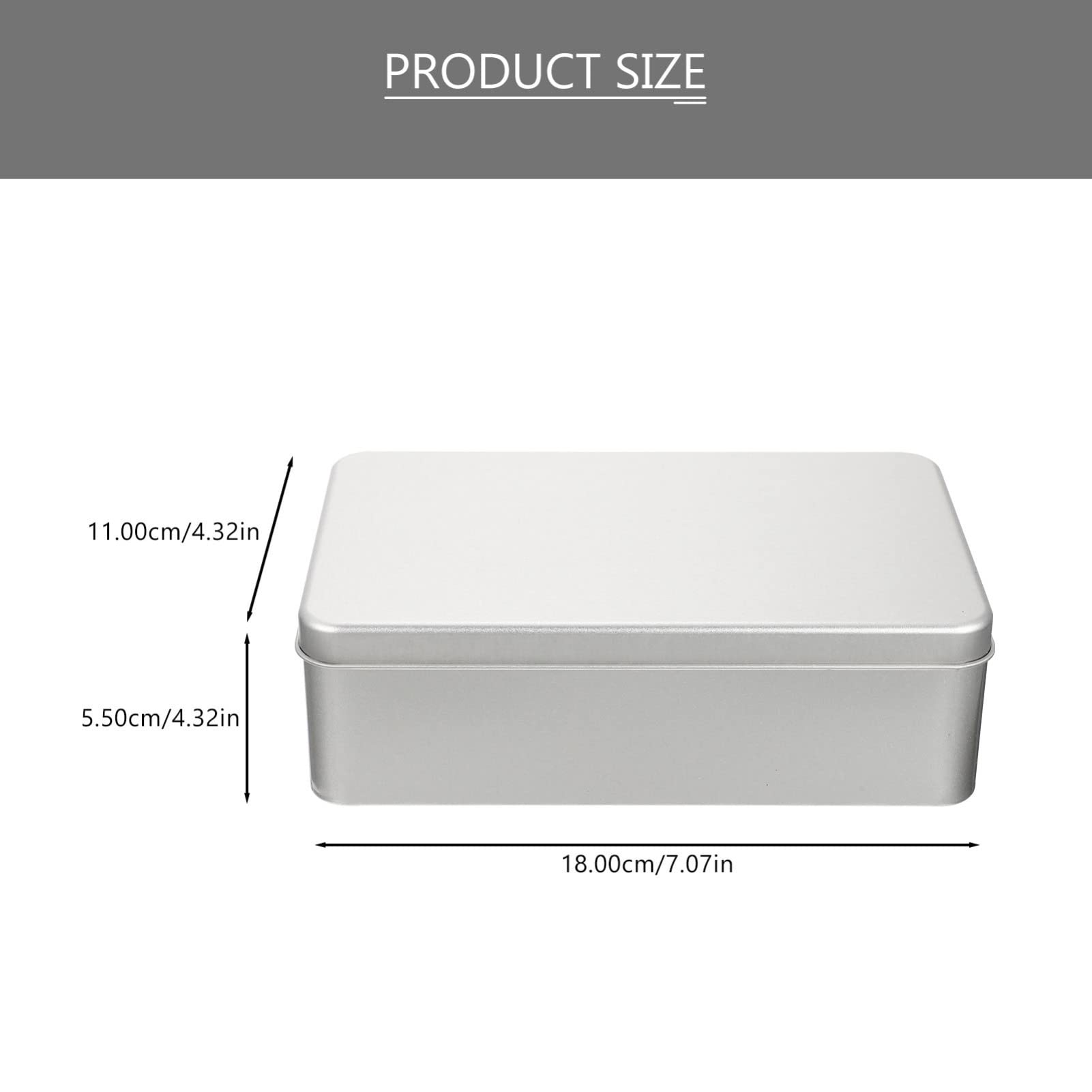 Scatola Metallica 3x6 Oz Rettangolare Con Coperchio Slip-on - Bianca, Ideale Per Survival E Artigianato