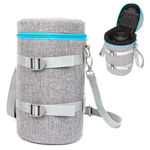 Uktunu Objektivtasche wasserdichte Kamera Objektivbeutel Stoßdämpfend groß Schutzhülle für objektive Objektivköcher für Canon, Nikon, Tamron, Sigma, Sony Objektive, Innere Größe 120 * 230mm, Grau