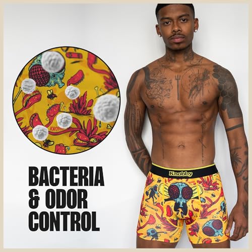 Knobby Mens Boxer Briefs - 4.5" Inseam, Moisture Wicking, Odor Control, Breathable, Tagless, Designer Underwear for Men4
