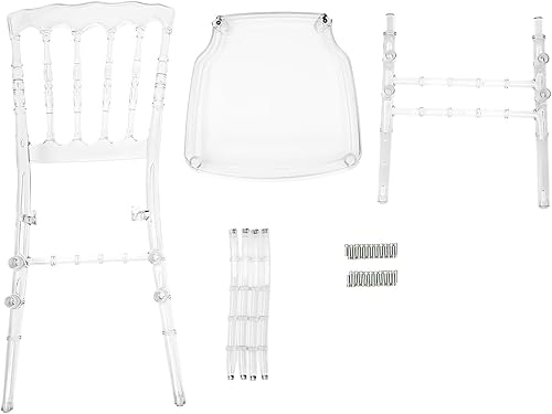 Miniatura 9 de Juego de 4 sillas de comedor transparentes, sillas de cocina modernas con asiento transparente, sillas laterales de policarbonato transparente