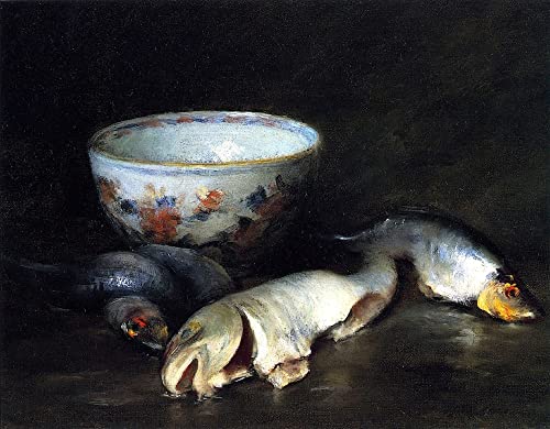 Affiche toile nature morte au poisson William Merritt Chase impression d'art murale 60x90