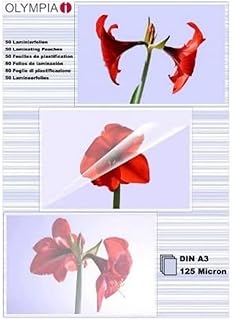 Olympia Laminierfolien DIN A3, 125 Mikron, glänzend, 50 Stück, 9175