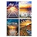 Produktbild ECMQS 4 Packung Sonnenaufgang DIY 5D Diamant Painting Full Drill Set, Crystal Strass Stickerei Painting Diamond Dekoration Für Home Wall Décor
