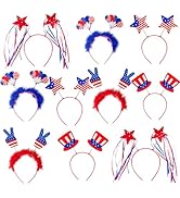 Moon Boat 10PCS Patriotic Head Boppers Headband - Star Uncle Sam Hat Balloons- Fourth 4th of July...