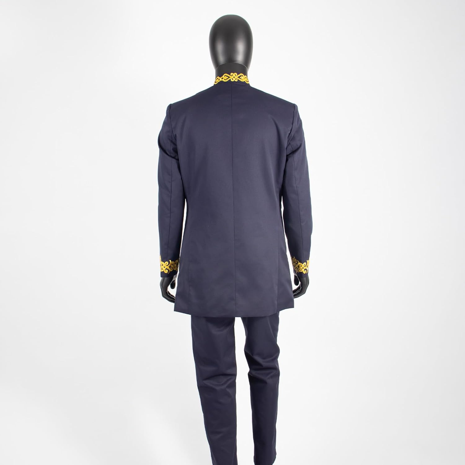 African Suits for Men Slim Fit Embroidery Full Sleeve Single Breasted Print Blazer and Trousers Set