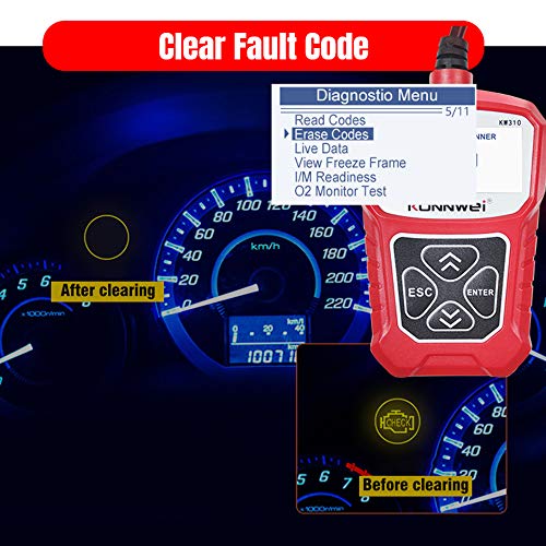 KKmoon KW310 Scanner automotivo universal, leitor de código automotivo profissional, ferramenta de d