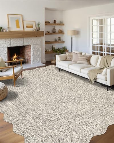 Tapete GAOMON 8x10 Beige con borde festoneado miniatura 1