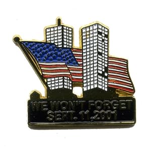 9/11 terraanslagen 9.11.2001 World Trade Center USA metalen pin aansteker 0420
