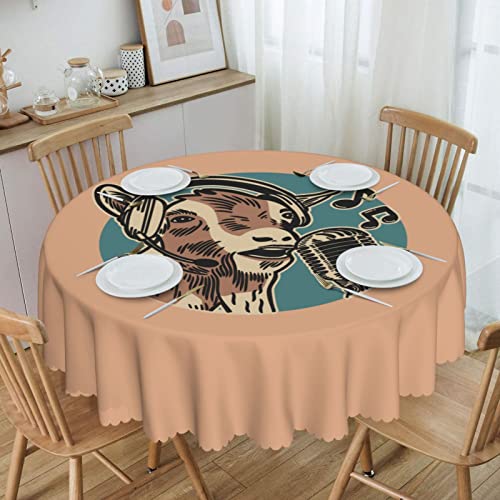 Pooedso The Singing Sheep Tablecloths 60In Round Lace Waterproof Family Table Cover Tablecloth Kitchen Outdoor Party Decoration Tablecloths #TOP1