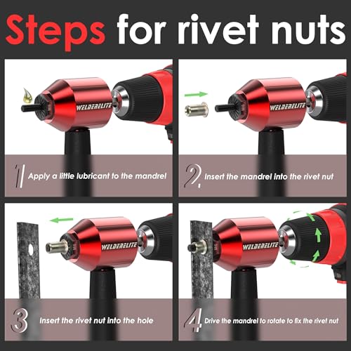 WelderElite Rivet Nut Drill Adaptor Kit