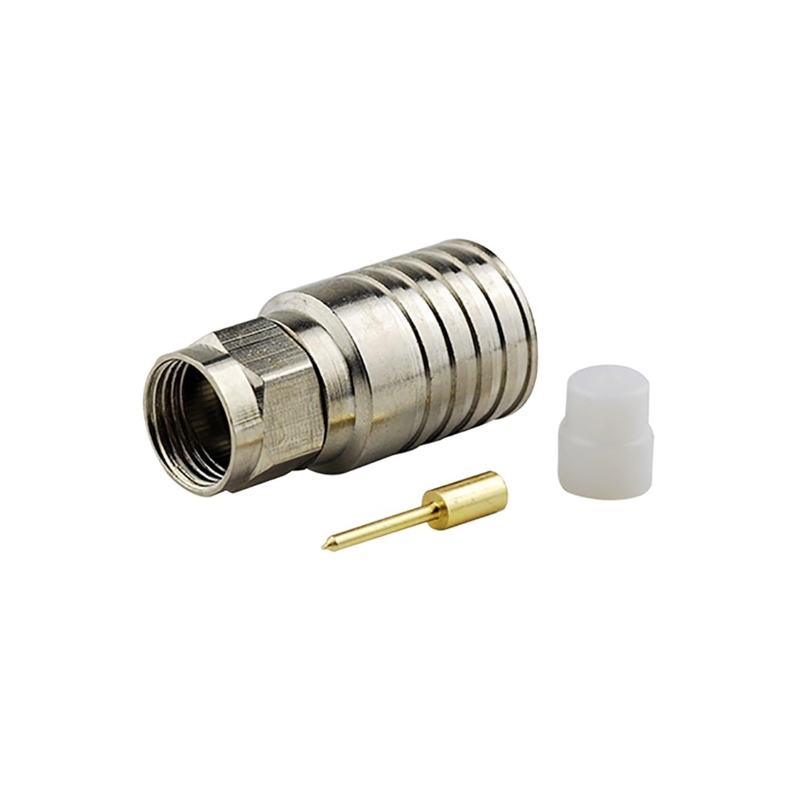 10 pz 75 Ohm Tipo F Maschio Connettore Coassiale RF A Crimpare Compatibile Con RG11 TV TVB-T TV2 Video Sorveglianza Antenne