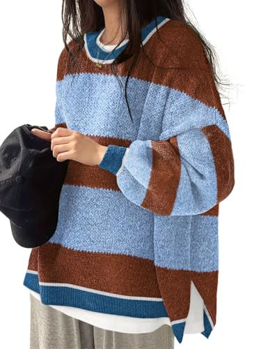 Women's Oversized Crewneck Sweaters Batwing Long...