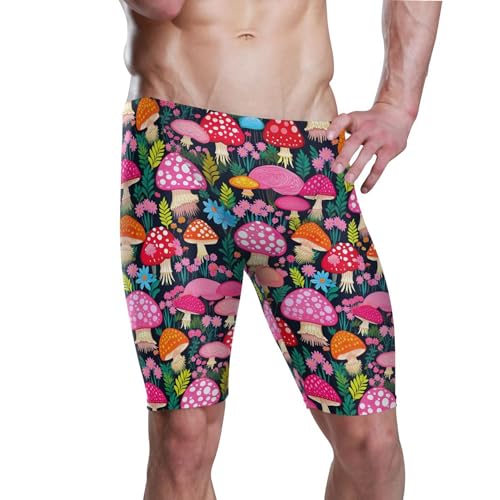 UMIRIKO Mushroom Colorful Men's Swim Jammers Racing & Training Swimsuit Fast, Flexible,Comfortable XXXL B0401974, 3X-Large