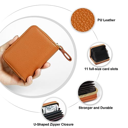 Image of Credit Card Wallet, RFID Card Case Wallet, Zipper Card Cases Holder for Men Women, RFID Blocking, KeyChain Wallet, Compact Size Card Organizer Case for Women