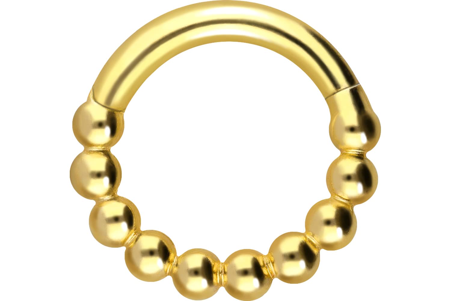 PIERCINGLINE 750er Gold Segmentring Clicker | 18 KARAT | KUGELN | Piercing Ring Nase Septum Ohr Helix | Farb & Größenauswahl
