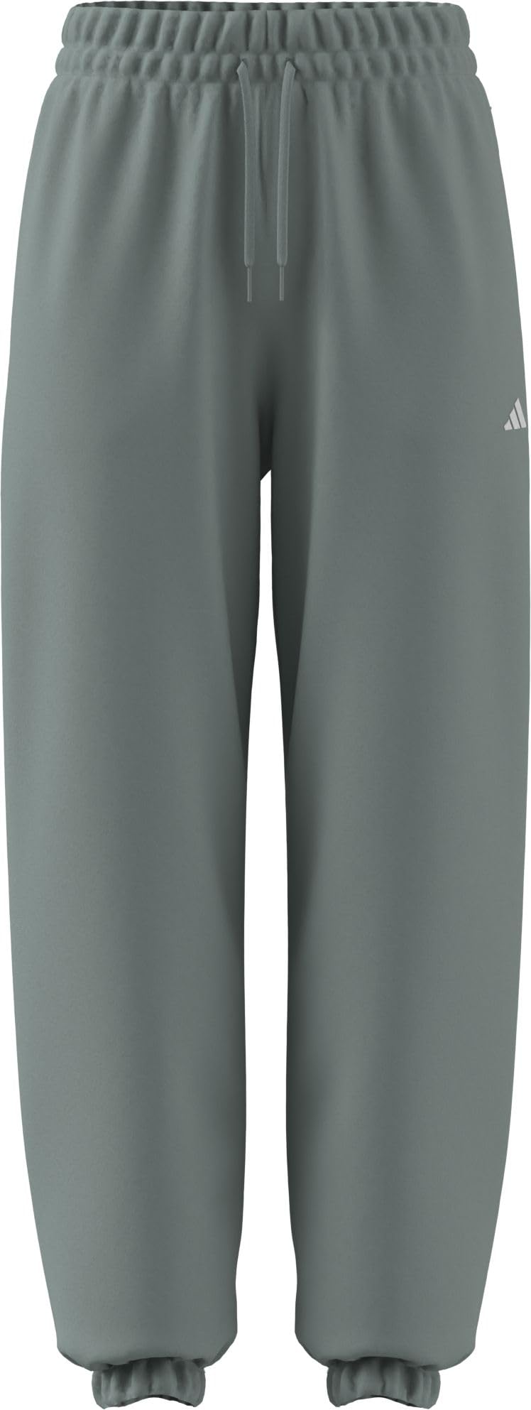 adidas Women's Essentials Small Logo French Terry Cuffed Pants, Wonder Sage/White, XXL