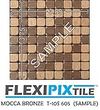 FLEXIPIXTILE, SAMPLE, Aluminum Mosaic Tile, Peel & Stick, Kitchen Backsplash, Accent Wall, MOCCA BRONZE