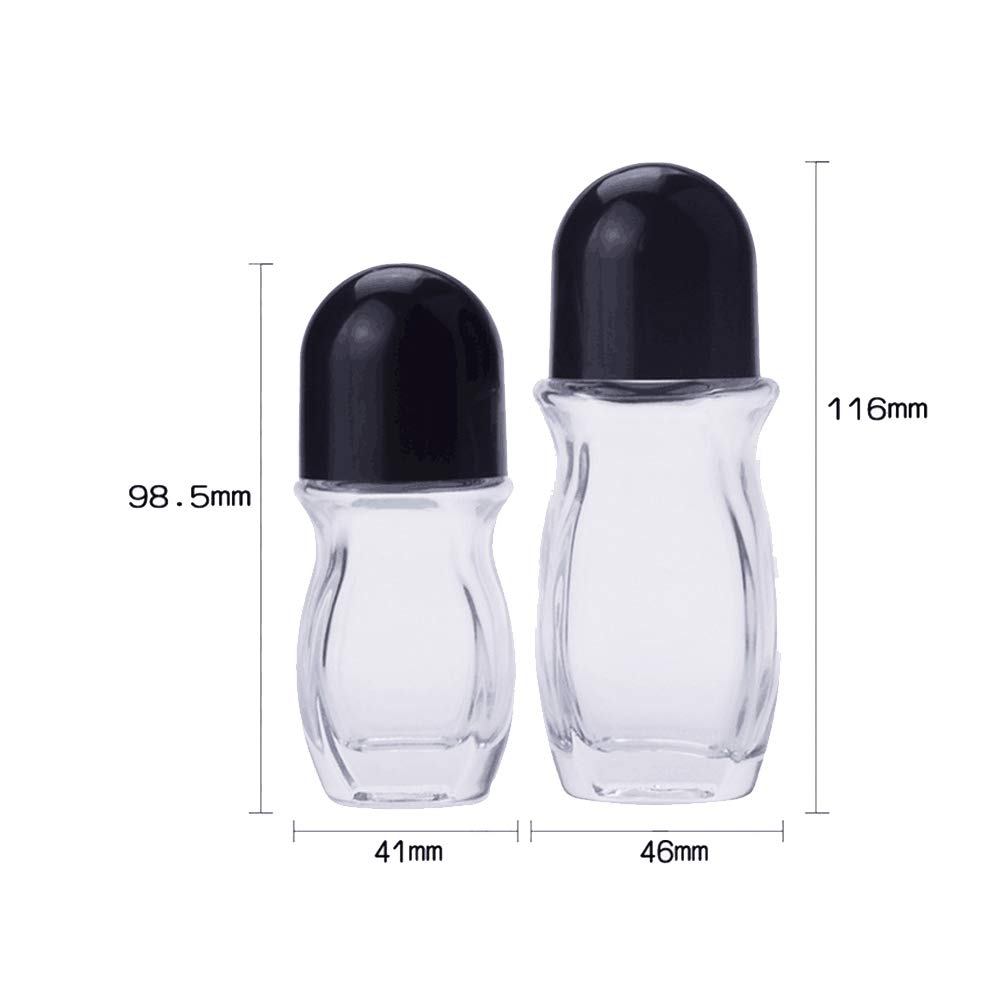 2 Stück 50 Ml Leere Roll-on Deo-Flaschen Aus Glas – Mit Kugel, Für ätherische Öle & Parfüm