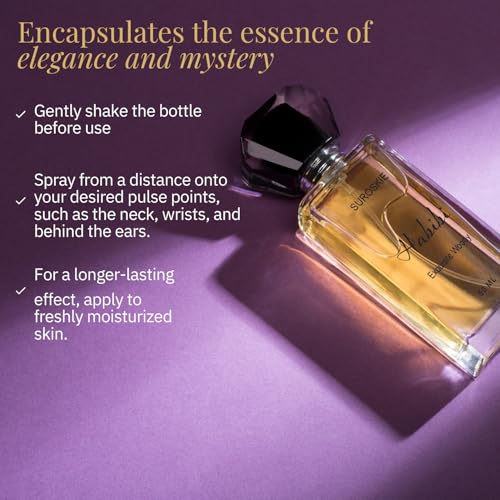 Image of Suroskie Habibi Perfume 50Ml | Luxury Eau De Parfum | Long Lasting Unisex Fragrance Spray | Aromatic Blend Of Aqua, Saffron & Rose Scent | Floral & Woody Notes | Premium Gift For Men & Women