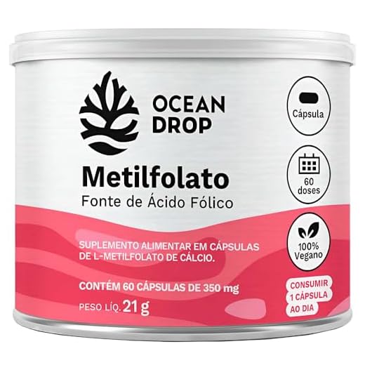 Metilfolato Vitamina B9 350 Mg 60 Caps - Ocean Drop