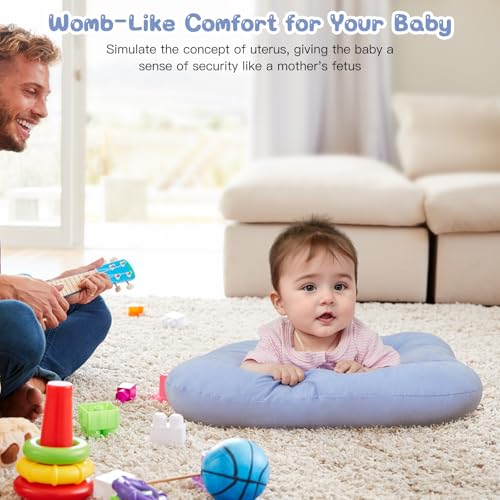 Image of Baby Lounger for Newborn, Bionic Design Baby Lounger, Soft Organic Cotton Breathable Lounger for Infants 0-24 Months (Blue)
