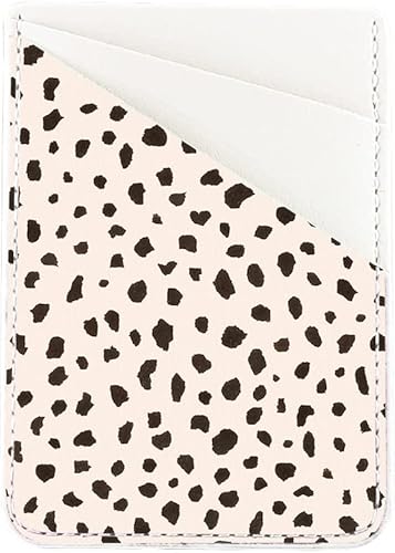 uCOLOR Tarjetero de piel sintética con bolsillo para tarjeta de crédito, funda de identificación con adhesivo 3M para iPhone, Samsung Galaxy y