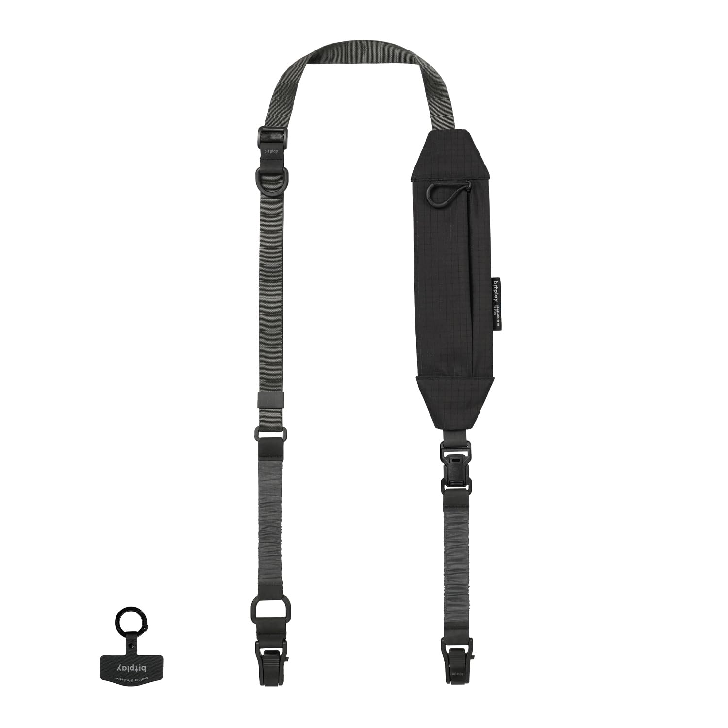 bitplay Sling-bag Strap, Clip and Go Strap for Phone, Camera Strap, Lanyard with Detachable Pouch, Black
