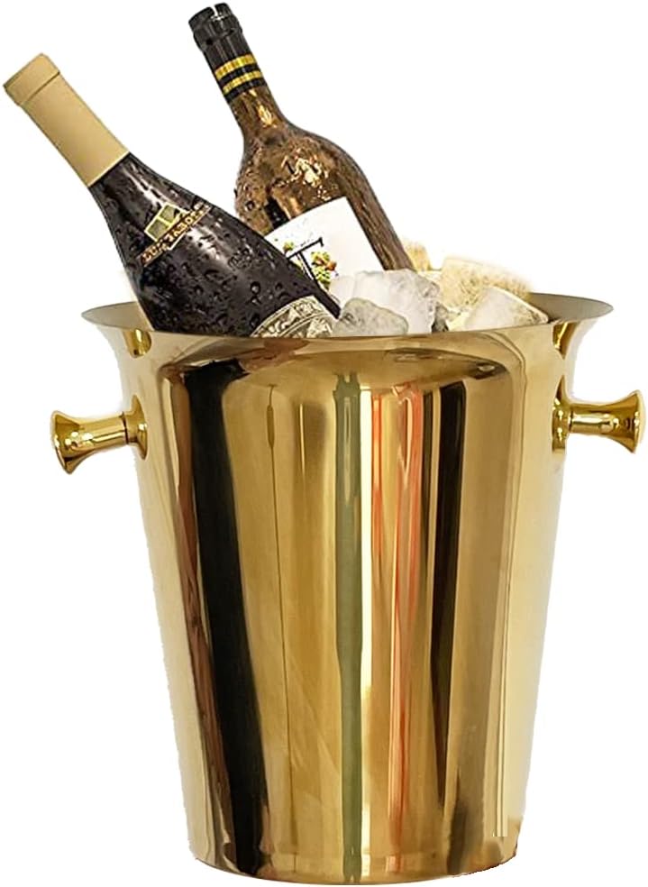 70% Off Everything Ice Bucket with Stand 201 Stainless Steel Standing Ice Bucket Ice Cube Container Cooler Chiller with Carrying Handle for Wine Champagne Beer KTV Clubs Bar Parties, 5L (Color : gold, Height : 90cm)