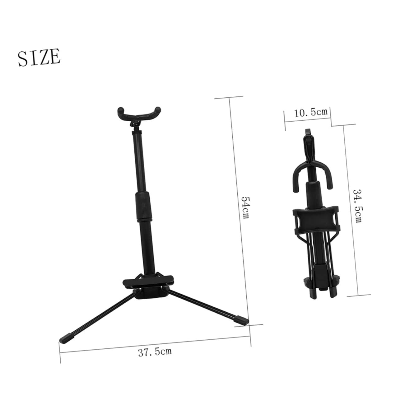 Yardwe Supporto Pieghevole per Strumenti Musicali Nero in Abs e Metallo