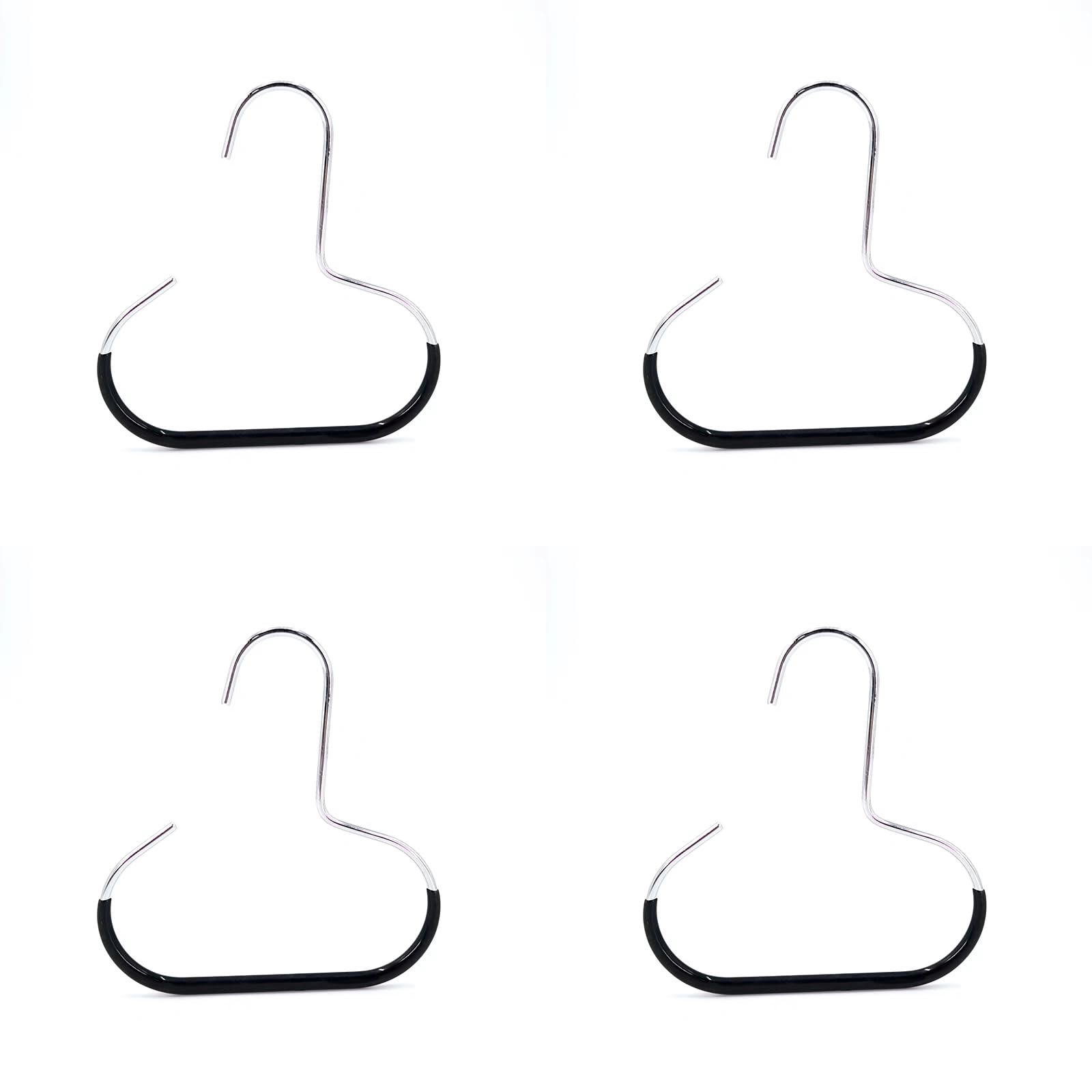 Qiaoyeen Black Non-Slip Hangers For Hat/Scarves/Silk Ties/Baseball Caps And Belts,4Pcs Closet Storage Organizer Hangers