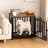 Heavy Duty Dog Crate Furniture, Dog Kennel Indoor, End Side Table Wooden Dog Crate for Small Dog, Anti-Chew Anti-Escape with Bed Crate Pad