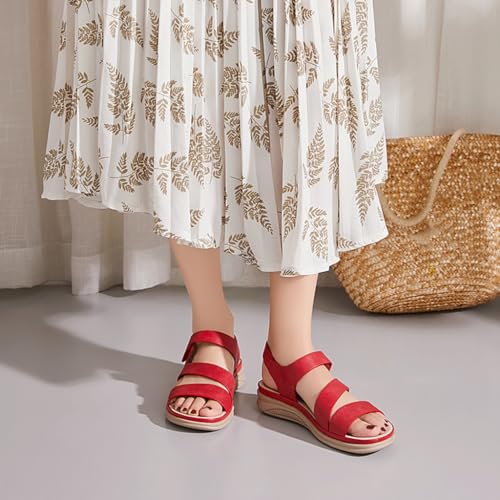 JOEUSTY Womens Walking Athletic Sandals Sports Outdoor Hiking Sandal for Trekking Water Beach with Arch Support Sandals Red 10.5 M US by JOEUSTY - Used condition - Image 7