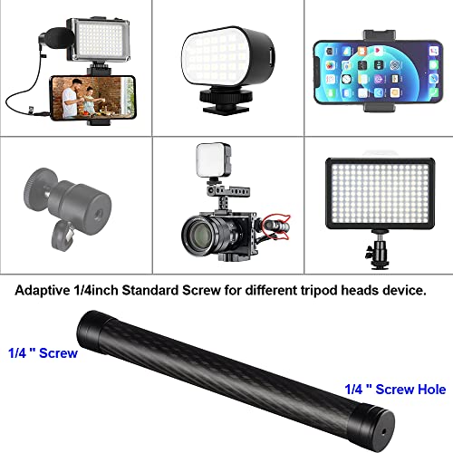 PULUZ 35cm 1/4 “ Screw Hole Monopod Gimbal Extension Rod for DJI RS 4 RS 4 Pro RS 3 Pro RS 3 /RS 2 RSC 2/ Ronin S,Camera Tripod Handheld Carbon Fiber Extension Pole for Feiyu/Zhiyun and other Gimbal - Image 7