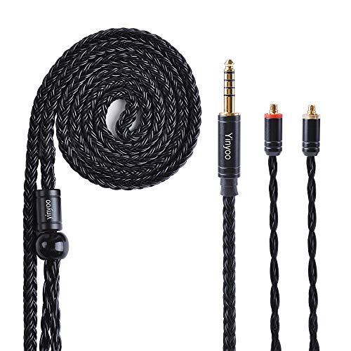 Yinyoo Cable MMCX Desmontable de 16 núcleos de 4,4 mm Cobre Chapado en Plata Cable de actualización de Auriculares MMCX Cable equilibrado LZ a4 a5 Shure SE315 SE846 SE535 SE425 (MMCX 4.4)