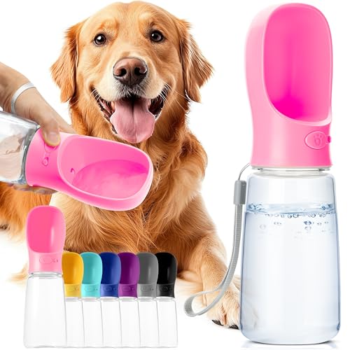 Mr. Pen Portable Dog Water Bottle - 19 oz, Pink, Travel Dog Water Bottle Dispenser, Not Dishwasher Safe