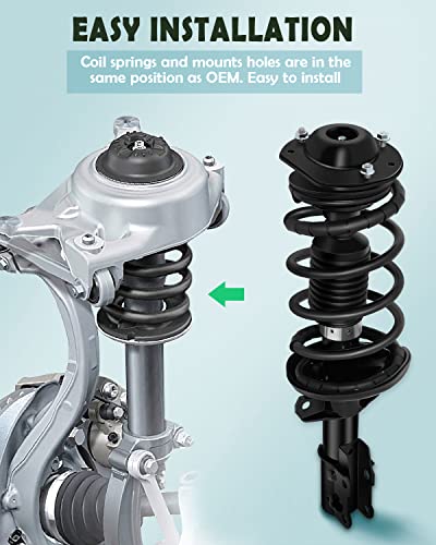 Scitoo Struts, Complete Strut Spring Shock Absorber Assembly Fit 2005-10 For Chevrolet Cobalt,2006-11 For Chevrolet Hhr,2007-09 For Pontiac G5,2005 2006 For Pontiac Pursuit (Front Pair) #TOP4