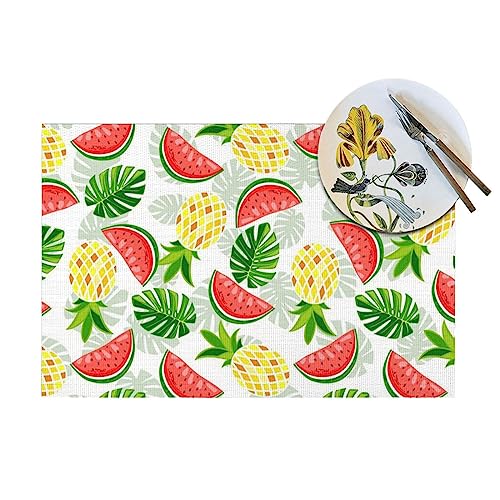 Set de table antidérapant PVC imprimé fruits rouges lavable - 5