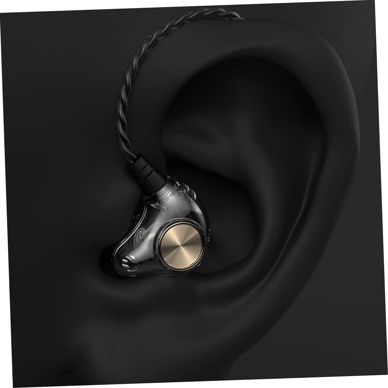 Angoily 3pezzi Auricolari In-ear Con Microfono e Bass Stereo Per Smartphone Design Ergonomico e Cavo Antigroviglio Per Sport e Allenamento Nero
