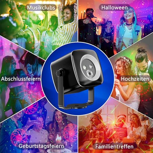 Gobikey Discokugel, Musikgesteuert Discolicht Partylicht 60 Verschiedene Muster Strobe-Effekt Partylicht Mit Fernbedienung und 2M USB Kabel für Familie Die Party Fest Der Klub Geburtstag Hochzeit